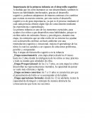 Importancia de la primera infancia en el desarrollo cognitivo