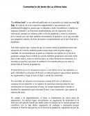 Comentario de texto de La última bala