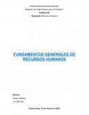 FUNDAMENTOS GENERALES DE RECURSOS HUMANOS
