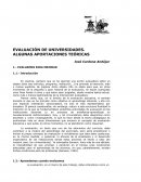 EVALUACIÓN DE UNIVERSIDADES. ALGUNAS APORTACIONES TEÓRICAS