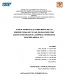 PLAN DE TRABAJO EN EL CUMPLIMIENTO DE LOS DEBERES FORMALES Y DE LAS OBLIGACIONES COMO AGENTE DE RETENCIÓN DE LA EMPRESA “INVERSIONES ZAPATERÍA ÁNGELA, C.A.”