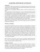 Alquinos. Síntesis de acetileno
