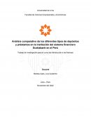 Análisis comparativo de los diferentes tipos de depósitos y préstamos en la institución del sistema financiero Scotiabank en el Perú