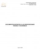 Documentos distintos a las proposiciones técnica y económica