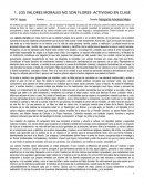 Los valores morales no son flores- actividad en clase