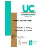 Actividad 2 - Sumas y sucesiones de números