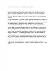LAS CARACTERÍSTICAS DEL CAPITALISMO DE LIBRE COMPETENCIA. Página 1