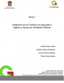 Integración de la Comisión de Seguridad e Higiene y Equipo de Ventilación Artificial