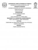 Actividad. Contestar las preguntas con base en la pelicula tiempos modernos