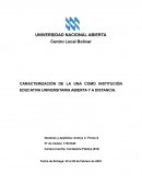 Caracterización de la UNA como institución educativa universitaria abierta y a distancia