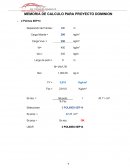 MEMORIA DE CALCULO PARA PROYECTO DOMINION