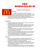 Proceso administrativo Mc Donald´s