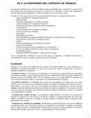 La suspensión del contrato de trabajo