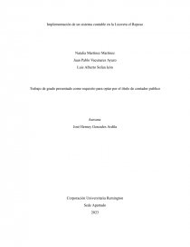 Implementación de un sistema contable en la Licorera el Reposo. Página 1