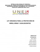 Ley orgánica para la protección de niños, niñas y adolescentes