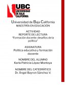 Formación docente: desafíos de la política