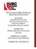El sistema de formación de maestros en México. Continuidad, reforma y cambio