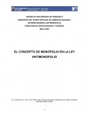 El concepto de monopolio en la ley antimonopolio
