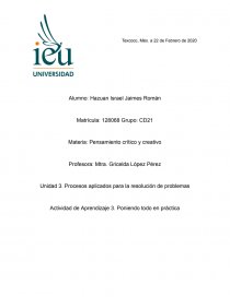 Procesos aplicados para la resolución de problemas. Página 1