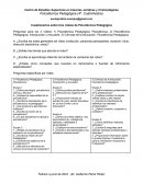 Cuestionarios sobre tres videos de Psicotécnica Pedagógica