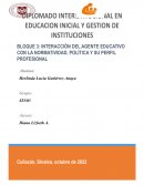 Interacción del agente educativo con la normatividad, política y su perfil profesional