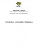 Programas sociales en Venezuela