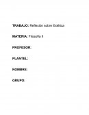 Reflexión sobre estética