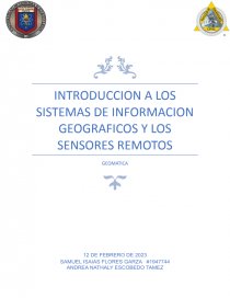 Introduccion a los sistemas de informacion geograficos y los sensores remotos Geomatica. Página 1