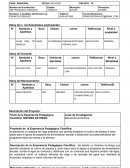 Propósito de la Experiencia Pedagógica Científica