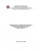 Importancia de las redes sociales para la promoción de campañas de ayuda en desastres naturales