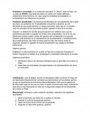 Problema o necesidad: en la institución educativa “El Tesoro” sede la Plata