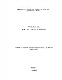Investigación de los conceptos aprovisionar y compras. Página 1