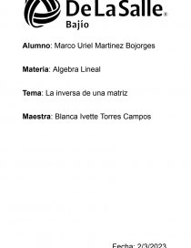 La inversa de una matriz. Página 1