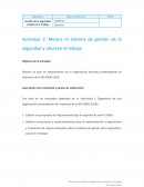 Gestión de la Seguridad y Salud en el Trabajo