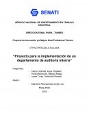 Proyecto para la implementación de un departamento de auditoría interna