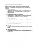 Justificacion de insumos y proveedor