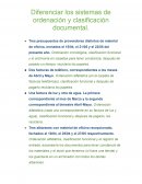 Diferenciar los sistemas de ordenación y clasificación documental