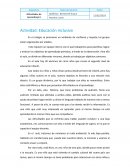 Actividad: Educación inclusiva: condiciones didácticas y organizativas