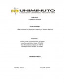 Folleto e informe de Cámara de Comercio y el Registro Mercantil