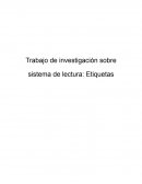 Trabajo de investigación sobre sistema de lectura: Etiquetas