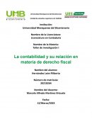 La contabilidad y su relación en materia de derecho fiscal