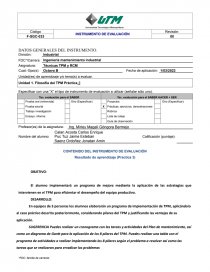 Tecnicas de mantenimientoTPM y RCM. Página 1