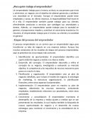 ¿Para quién trabaja el emprendedor?