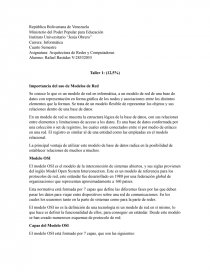 Importancia del uso de Modelos de Red. Página 1