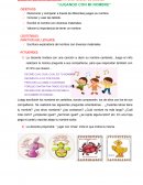 Secuencia didáctica específica: intensificacion de saberes “Jugando con mi nombre”