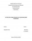 El inicio de la fase de juicio en el proceso penal venezolano
