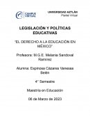 Legislación y políticas educativas “El derecho a la educación en méxico”