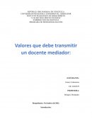 Valores del docente mediador