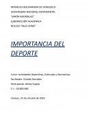 Importancia del deporte