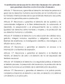 Constitución mexicana de los derechos humanos los artículos que guardan relación con los Derechos Humanos